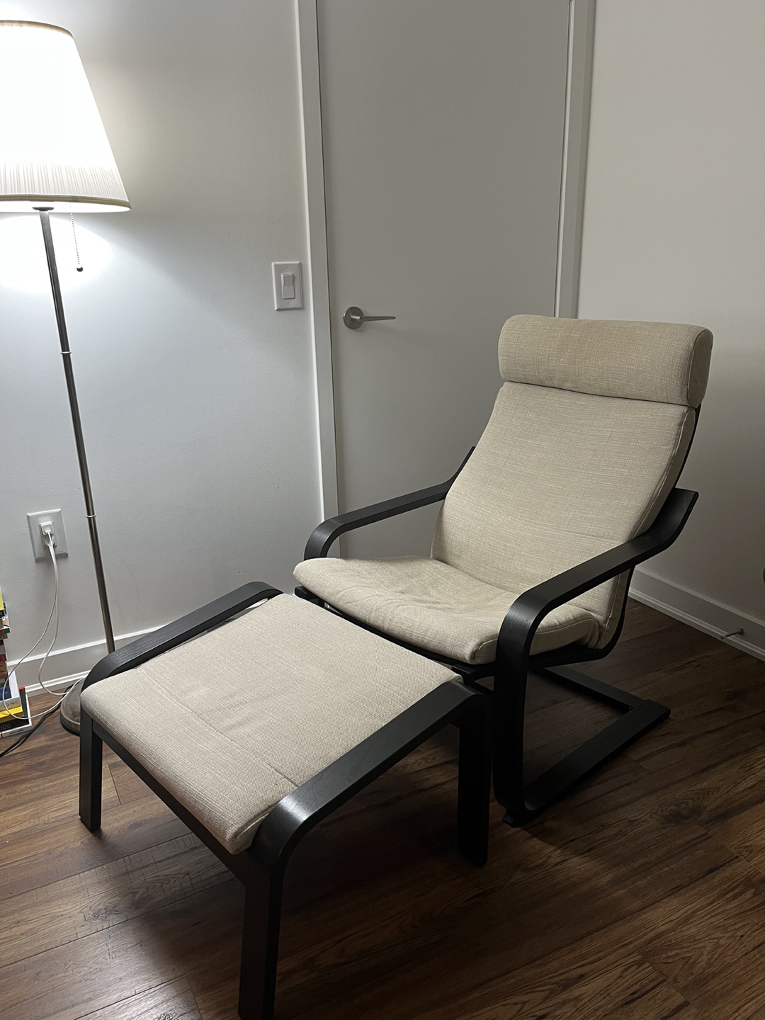 IKEA Poang Chair and Footstool set with covers
