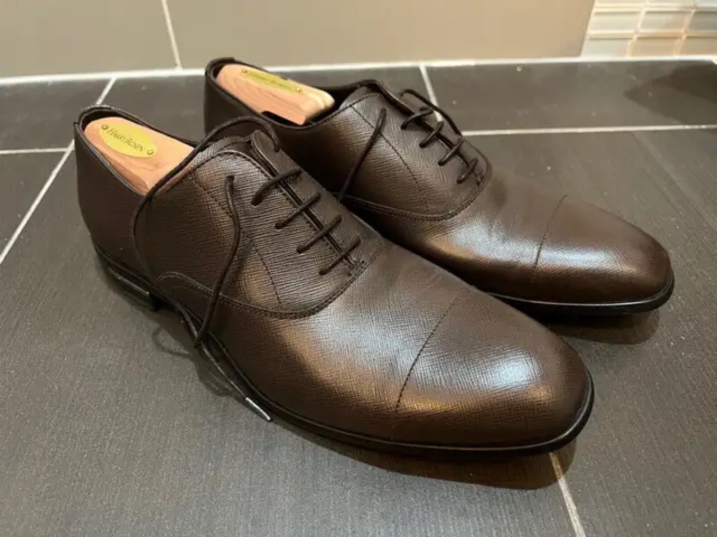 PRADA Like NEW Caffe Brown Dress Shoes Men's Size 9-9.5 thumbnail