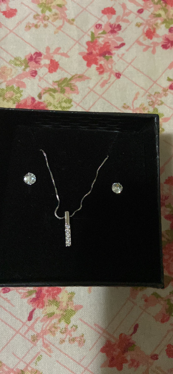Silver necklace with stud - photo 4