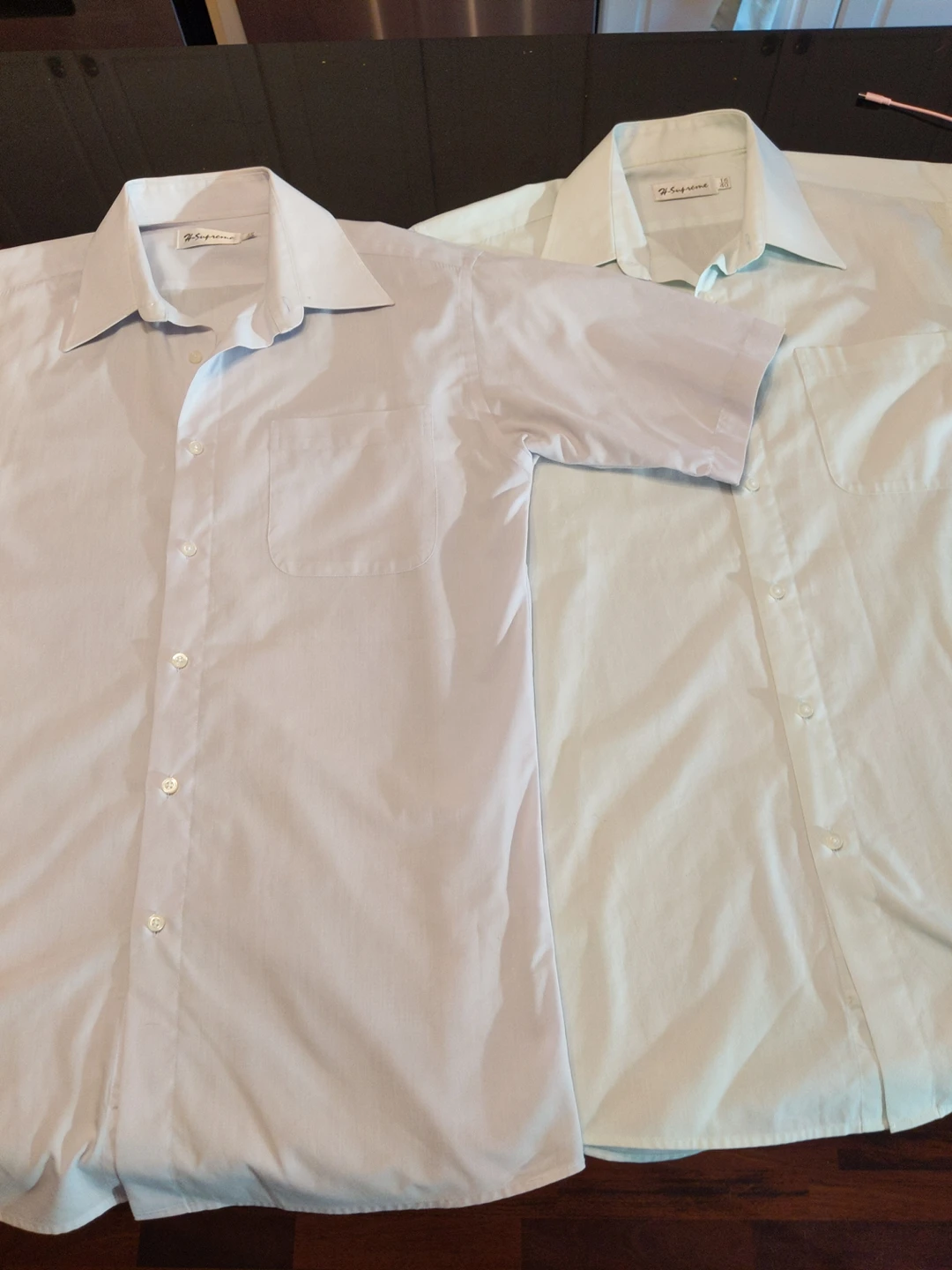 Short Sleeve Dress Shirts - mint green, light purple