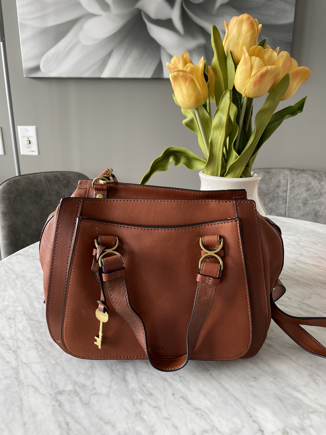 Fossil satchel brown thumbnail
