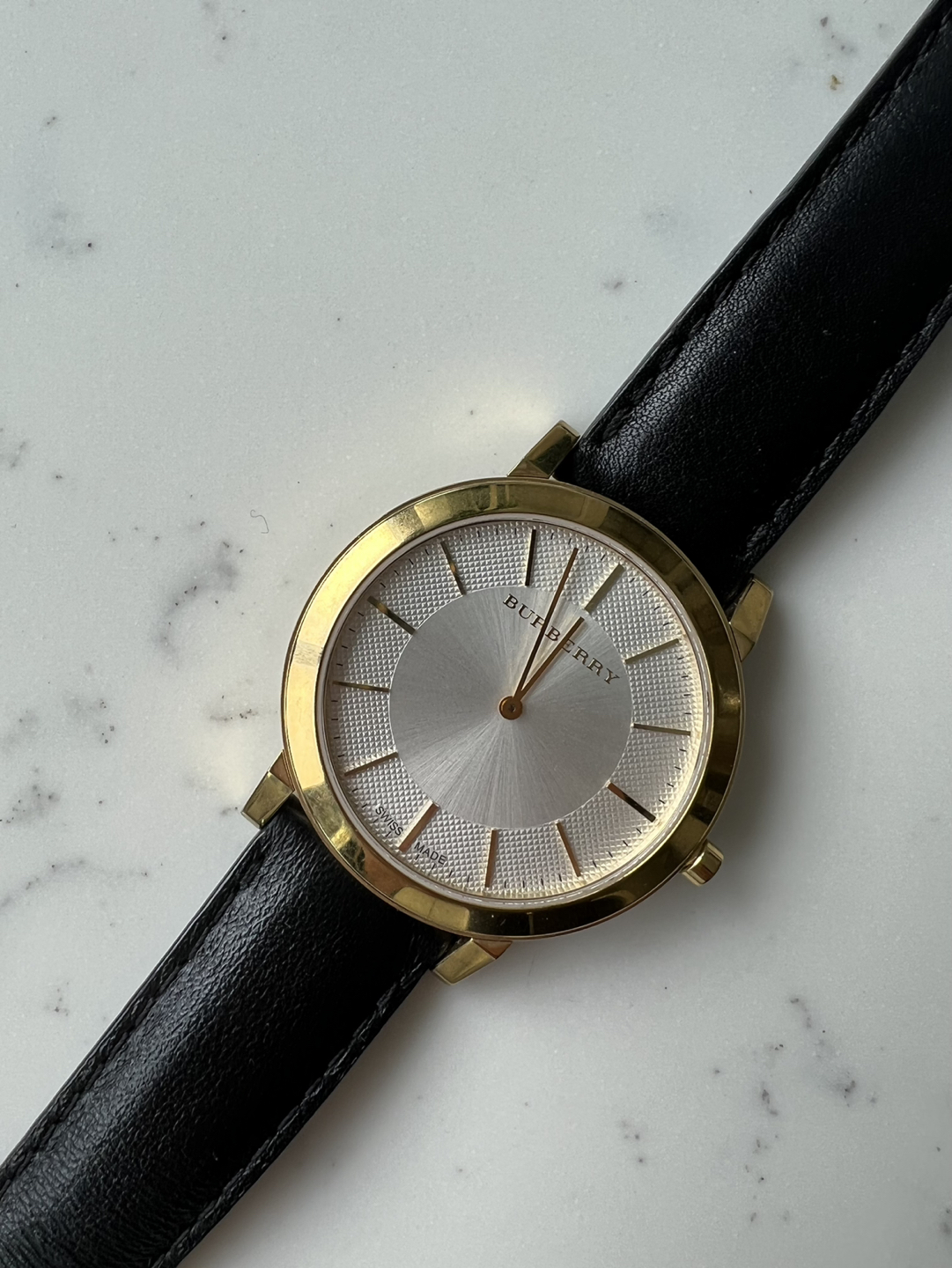 Burberry men’s black leather watch - photo 3