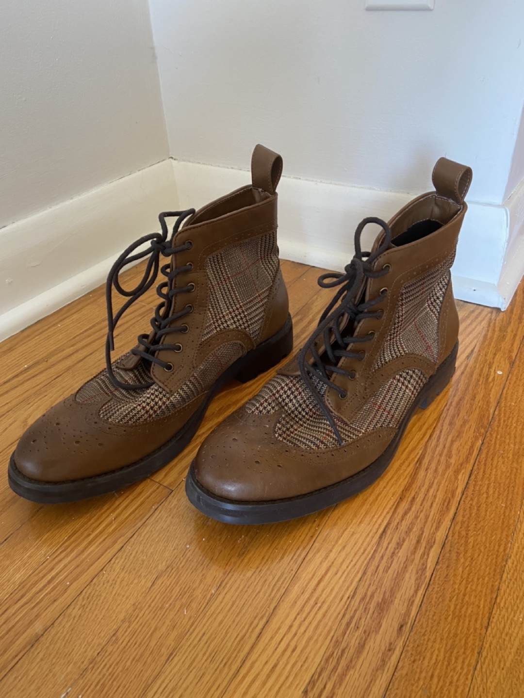 Brown Faux Leather Boots