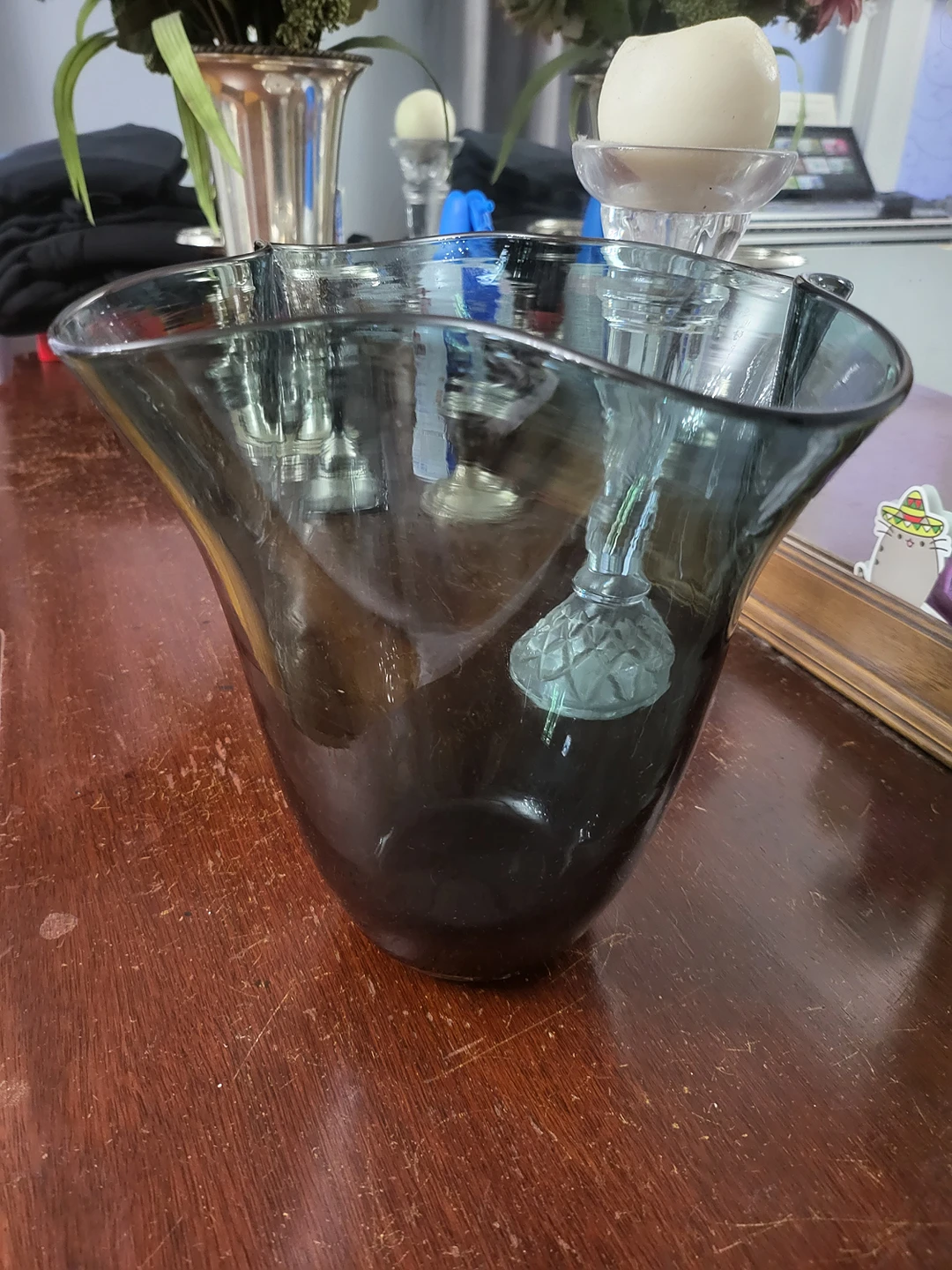 Beautiful blue glass vase thumbnail