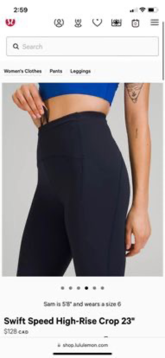 Lululemon Size 2 - Swift Speed High Rise Crop 23” - Deep Blue - photo 3