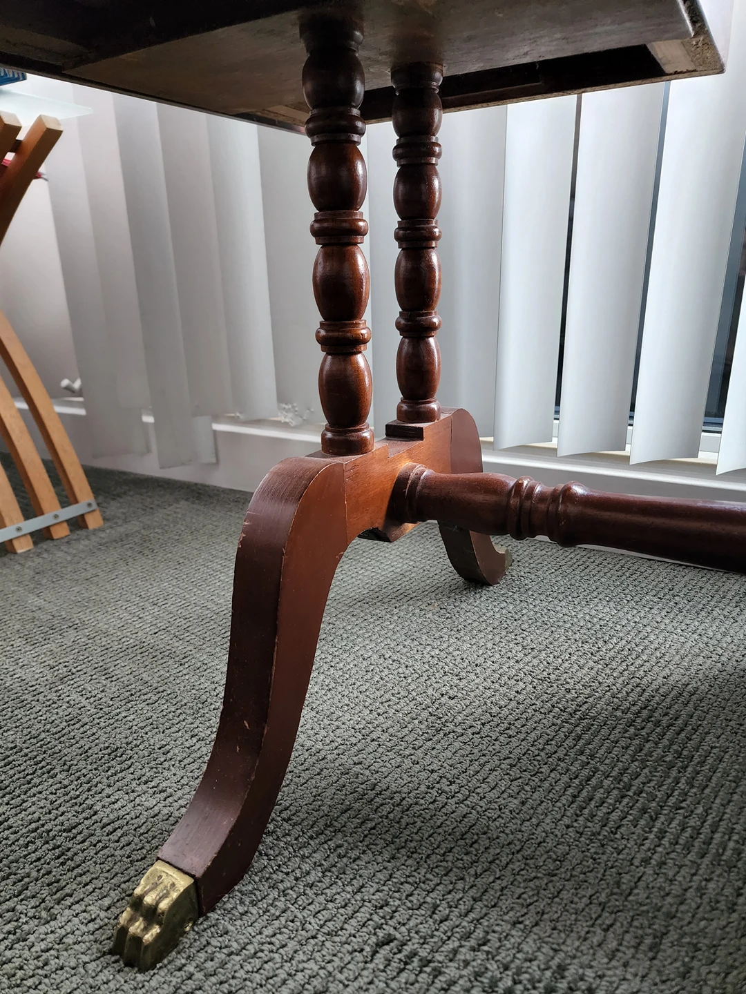 MUST GO Vintage office/writing desk,  expandable, wood & leather image indicator(4)