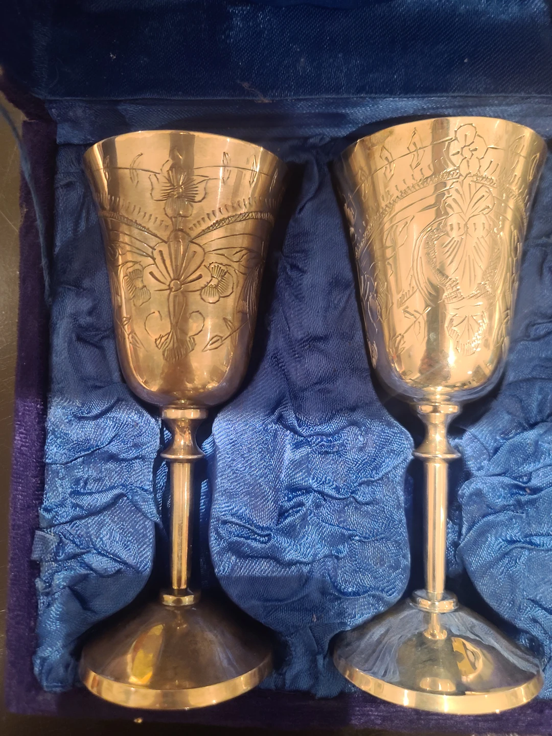 Vtg 70’s Silver Plated Stemmed Goblets