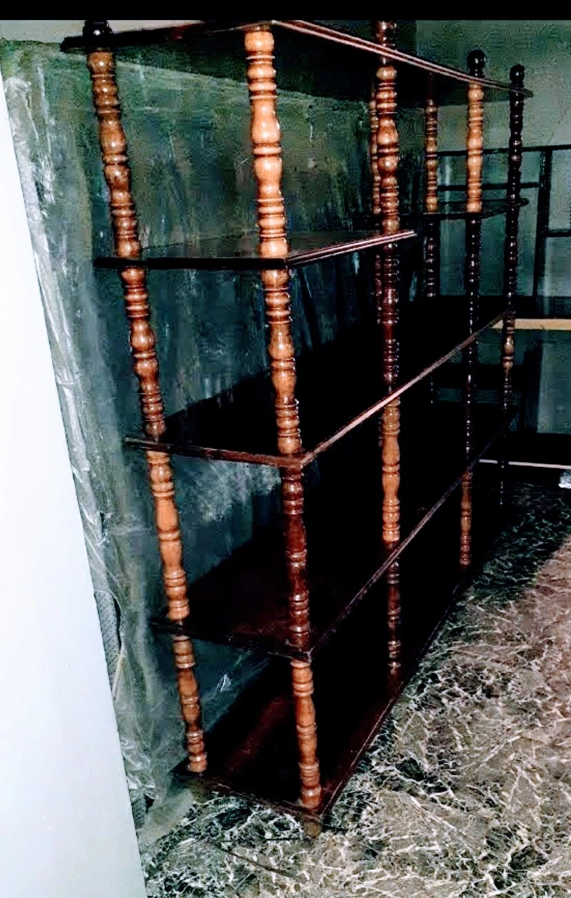 VINTAGE SOLID WOOD MULTI SHELF WALL UNIT CAN COME APART - photo 4