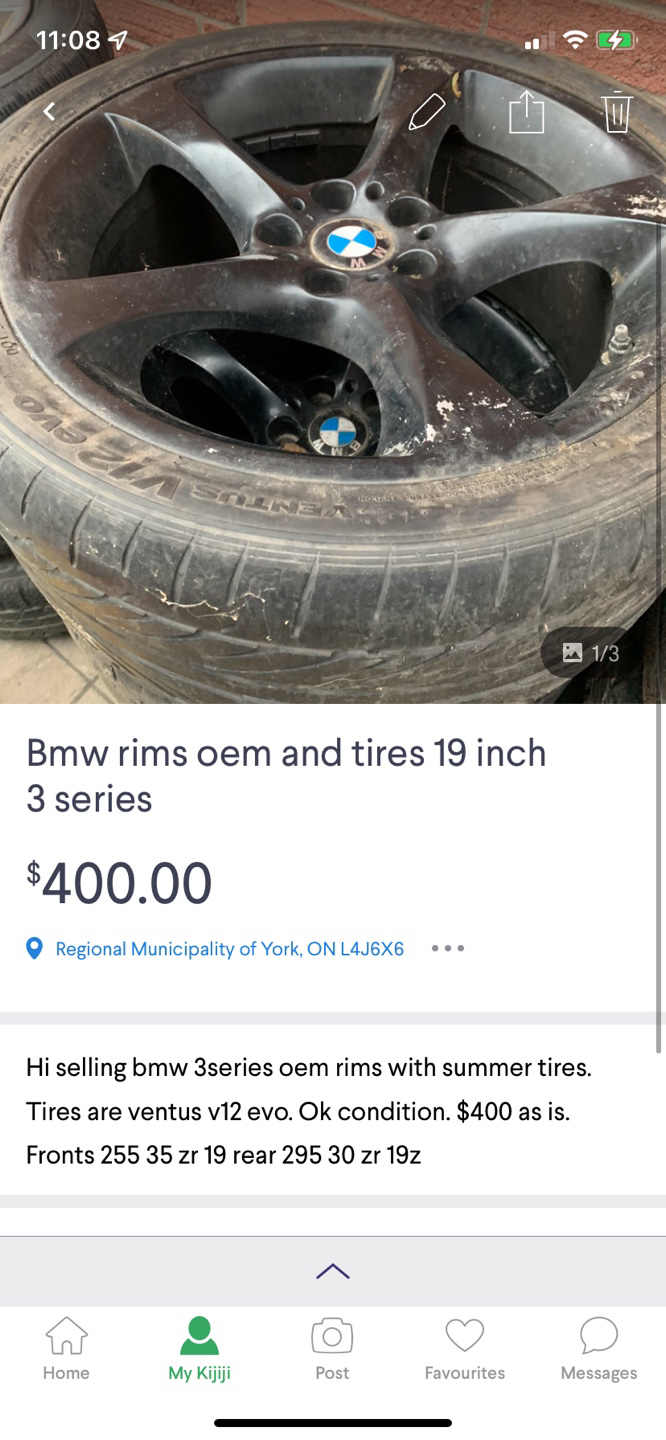 Bmw rims oem and tired 19 inch 3series