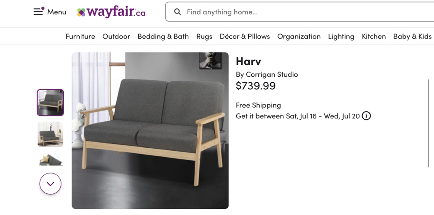 New Modern Two-Seater Couch 75 per cent off!! thumbnail
