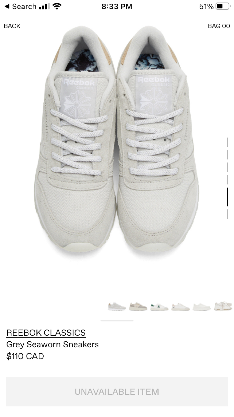 Reebok Grey Seaworn sneakers thumbnail