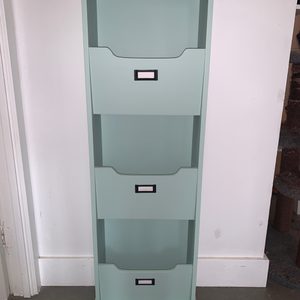 Freestanding Storage Shelf / Hallway Console - Pastel Green