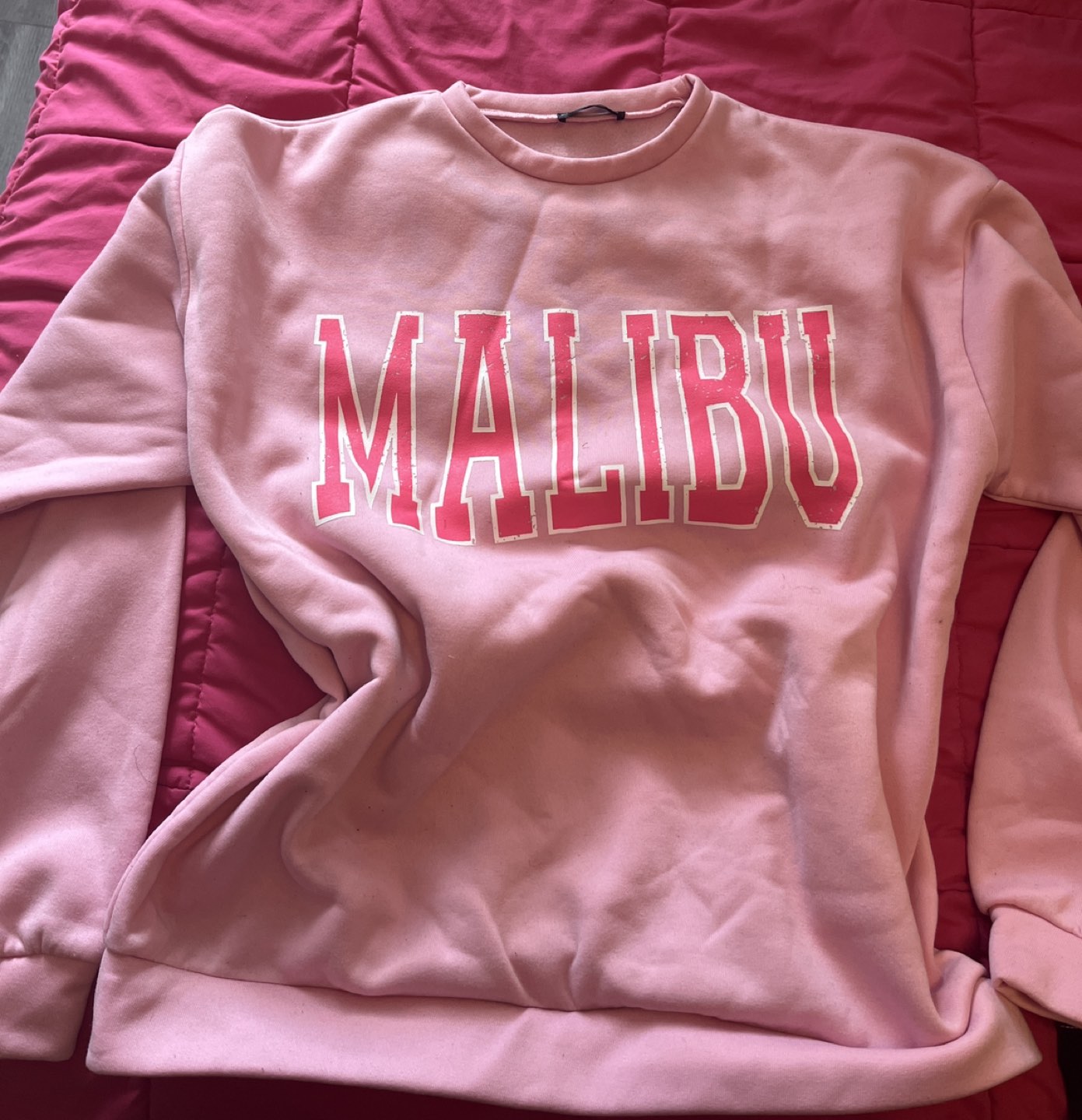 Oversized baby pink crew neck