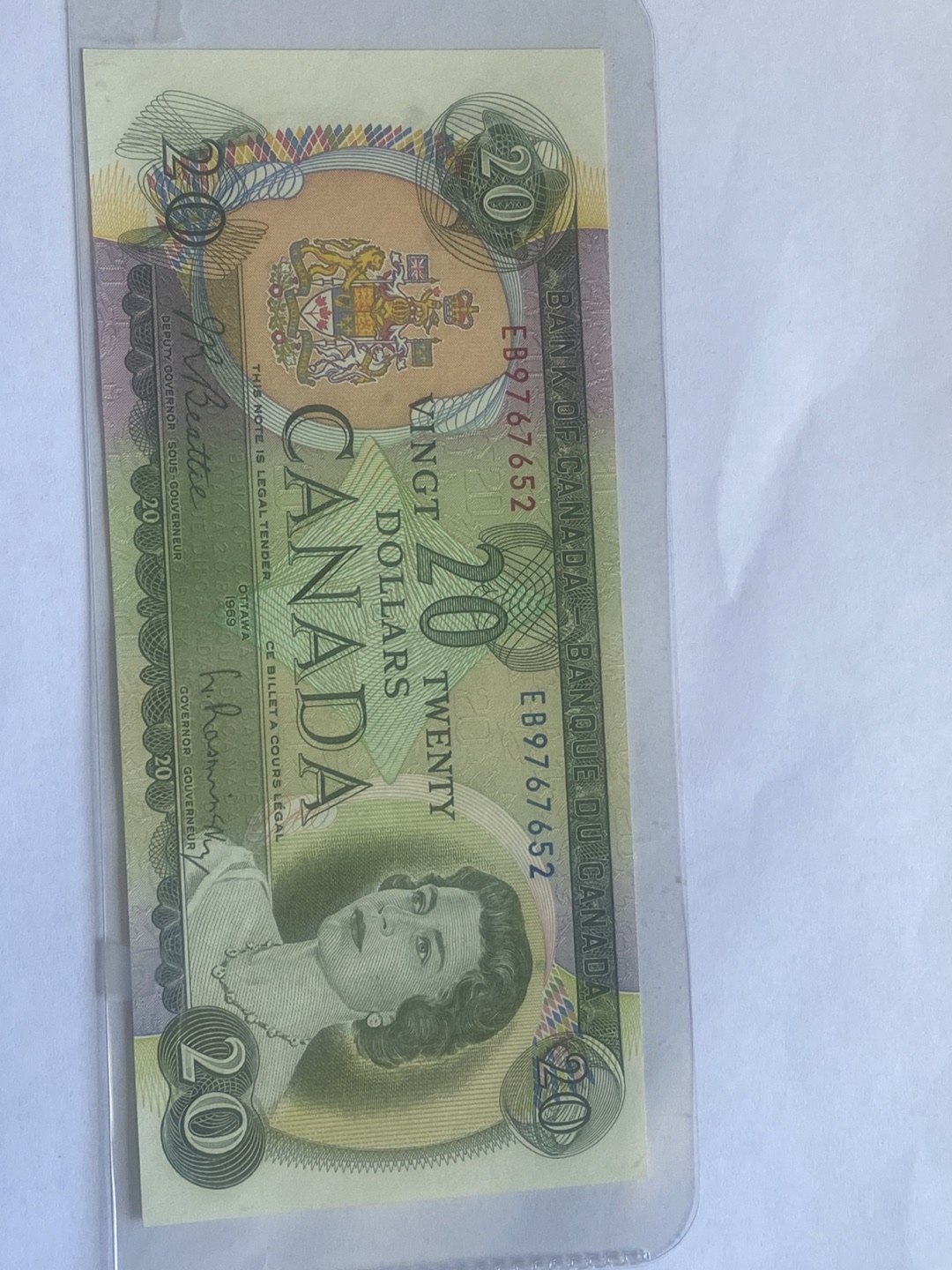 2 In Sequence 1969 Canada $20 Dollar UNC Notes🍀 image indicator(4)