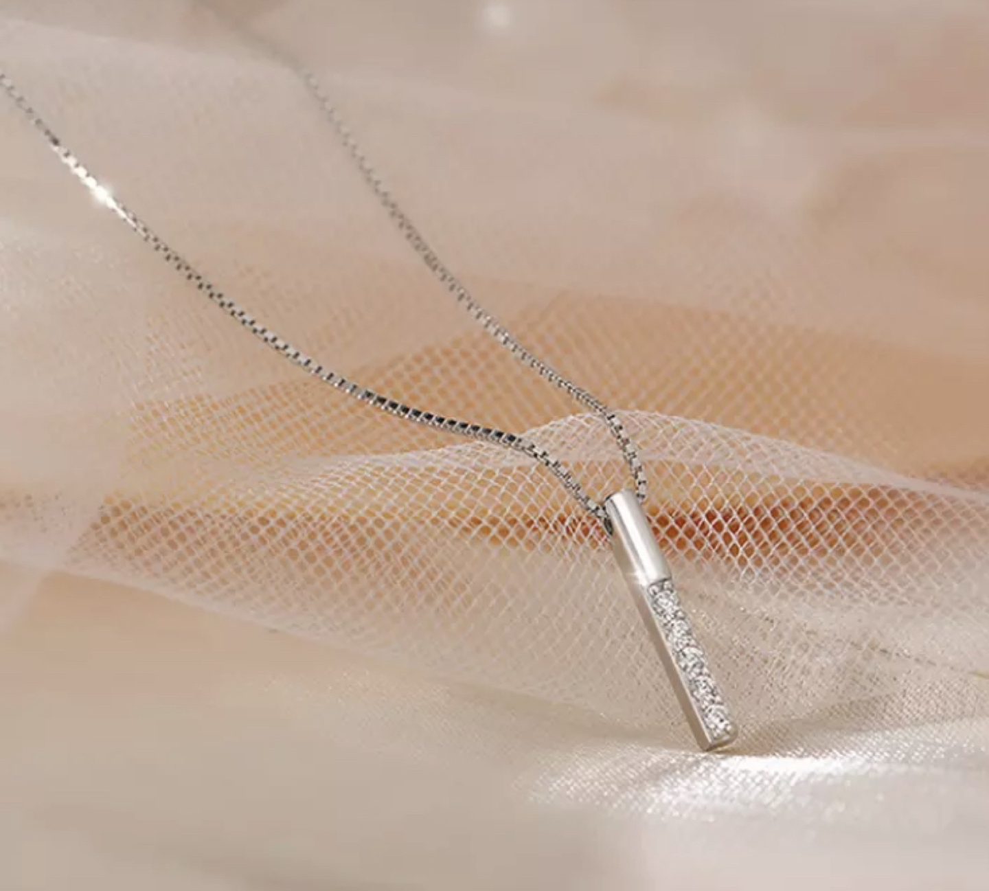 Silver necklace with stud - photo 2