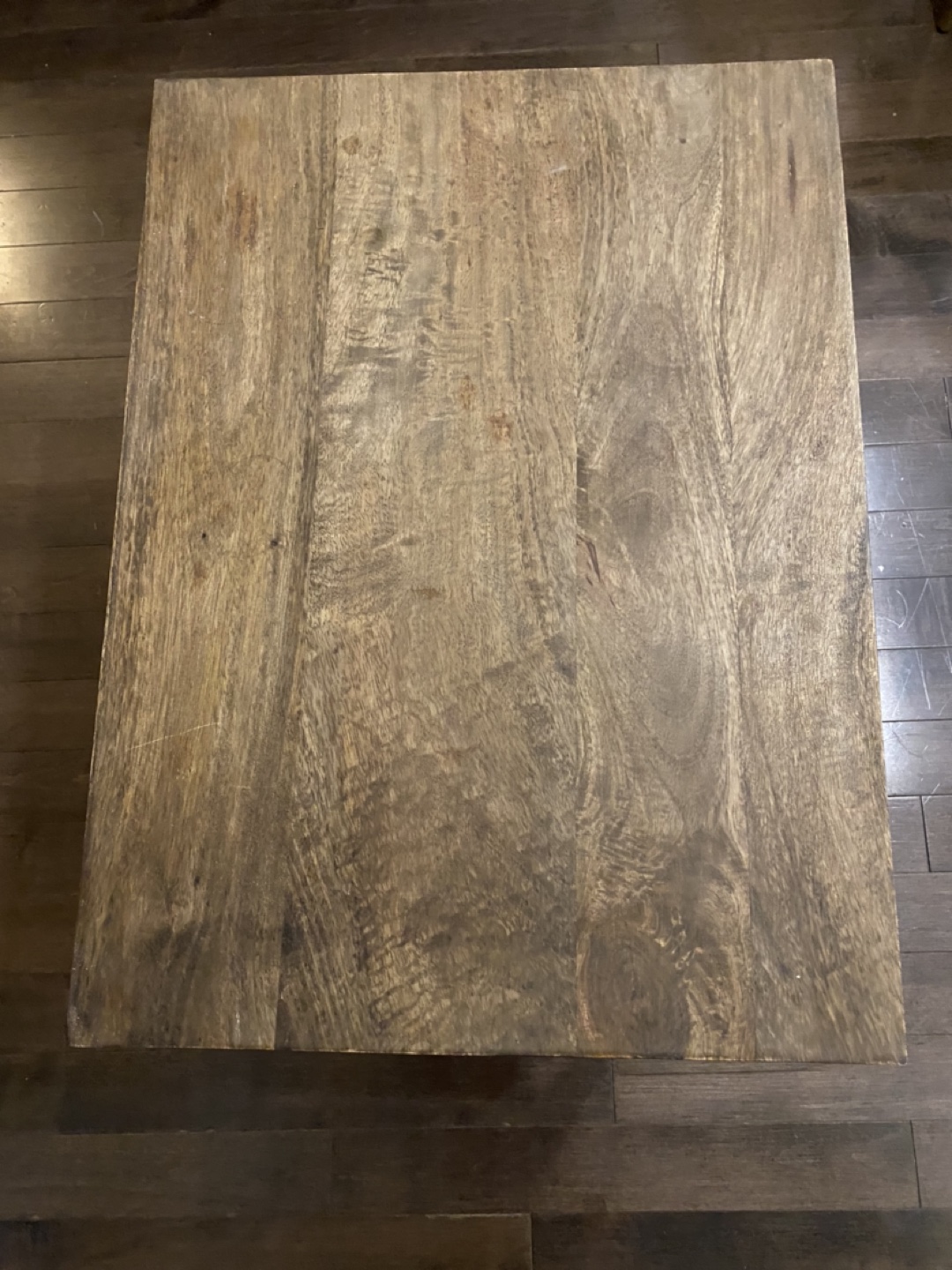 Solid Oak MCM Side Table with Wrought Iron Legs - photo 3