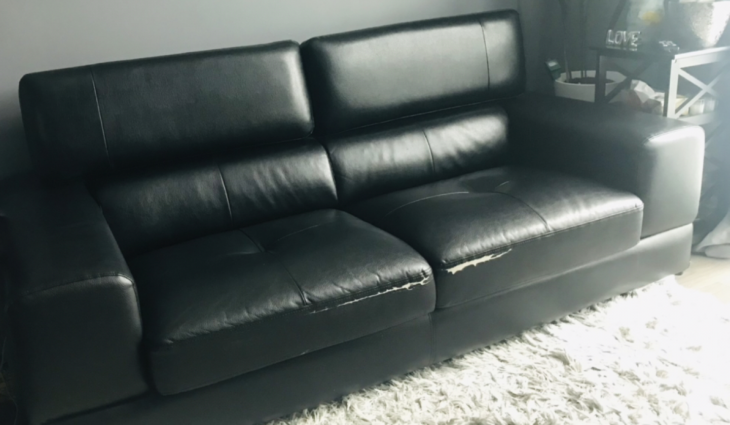 SALE: Leather couch w/ adjustable headrest