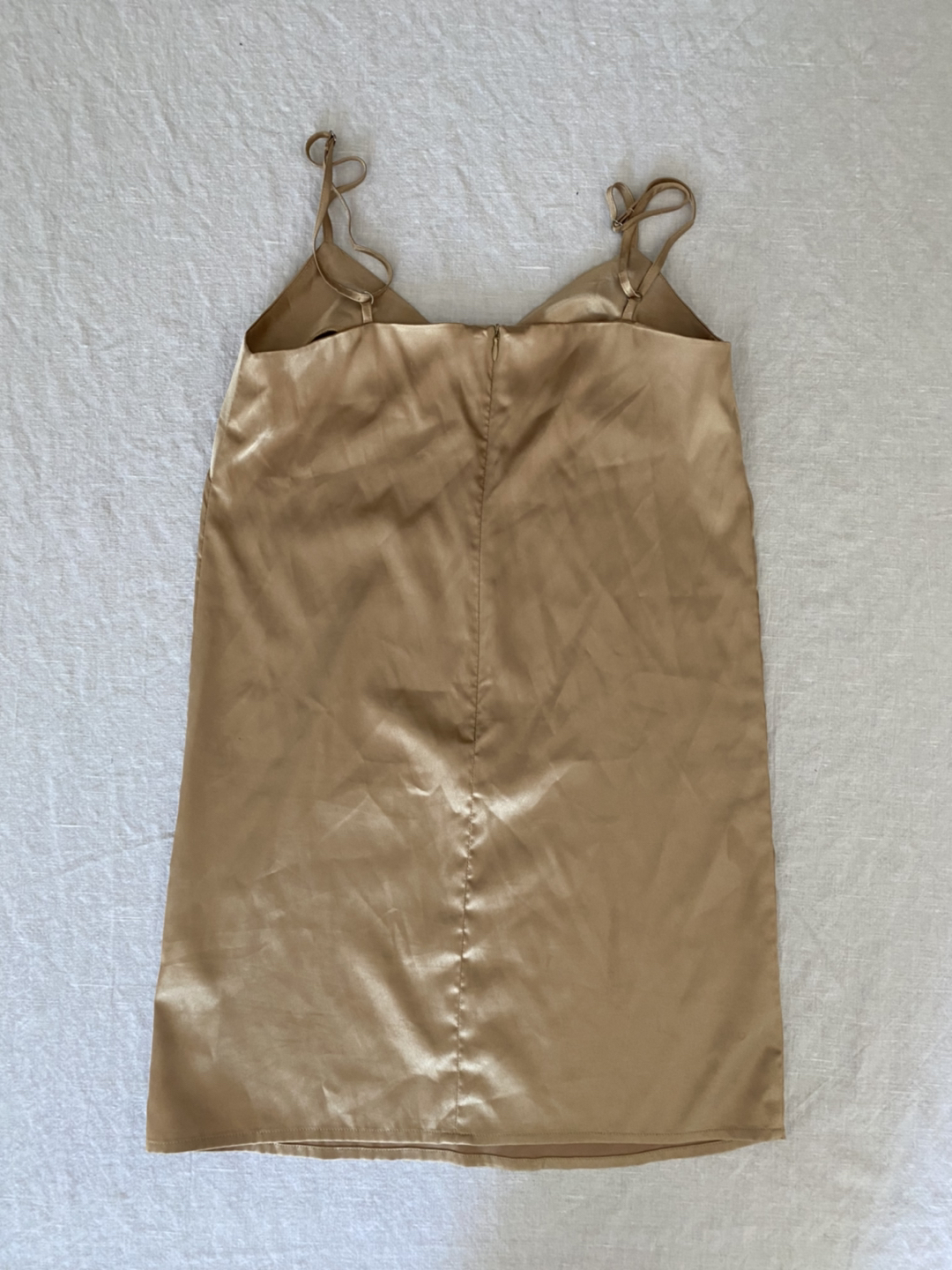 Gold slip dress (like new) - photo 2