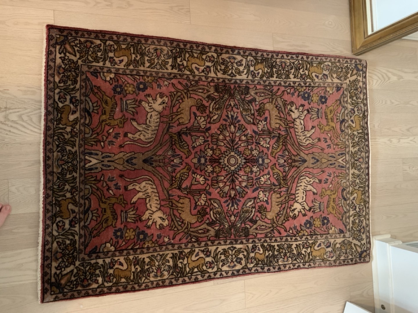 Weekend $320 flash sale. Rare hand-knotted rug. Tree of Life. thumbnail