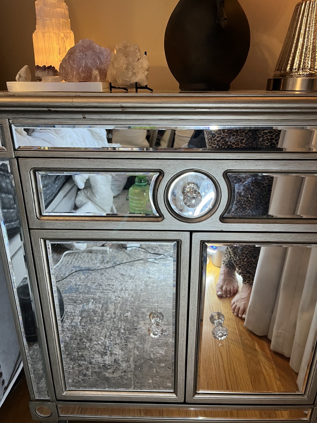 Mirrored side table/cabinet thumbnail