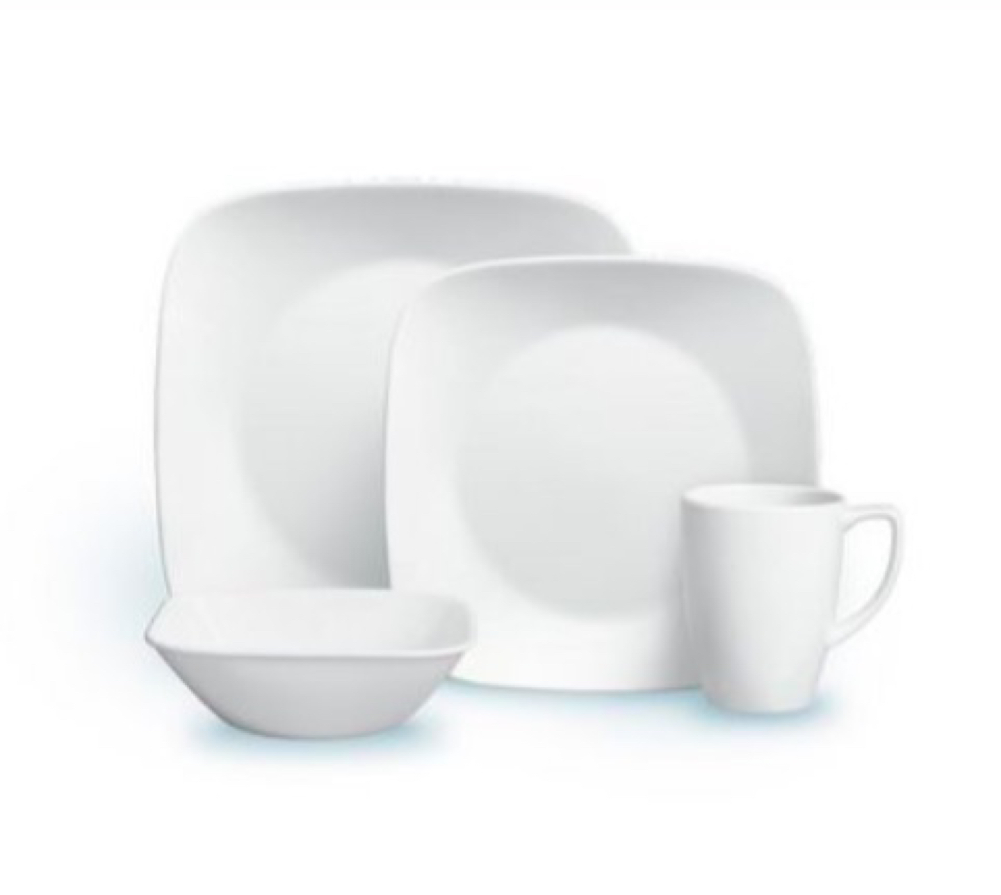 Corelle Square Pure White Dinnerware Set 16pc thumbnail