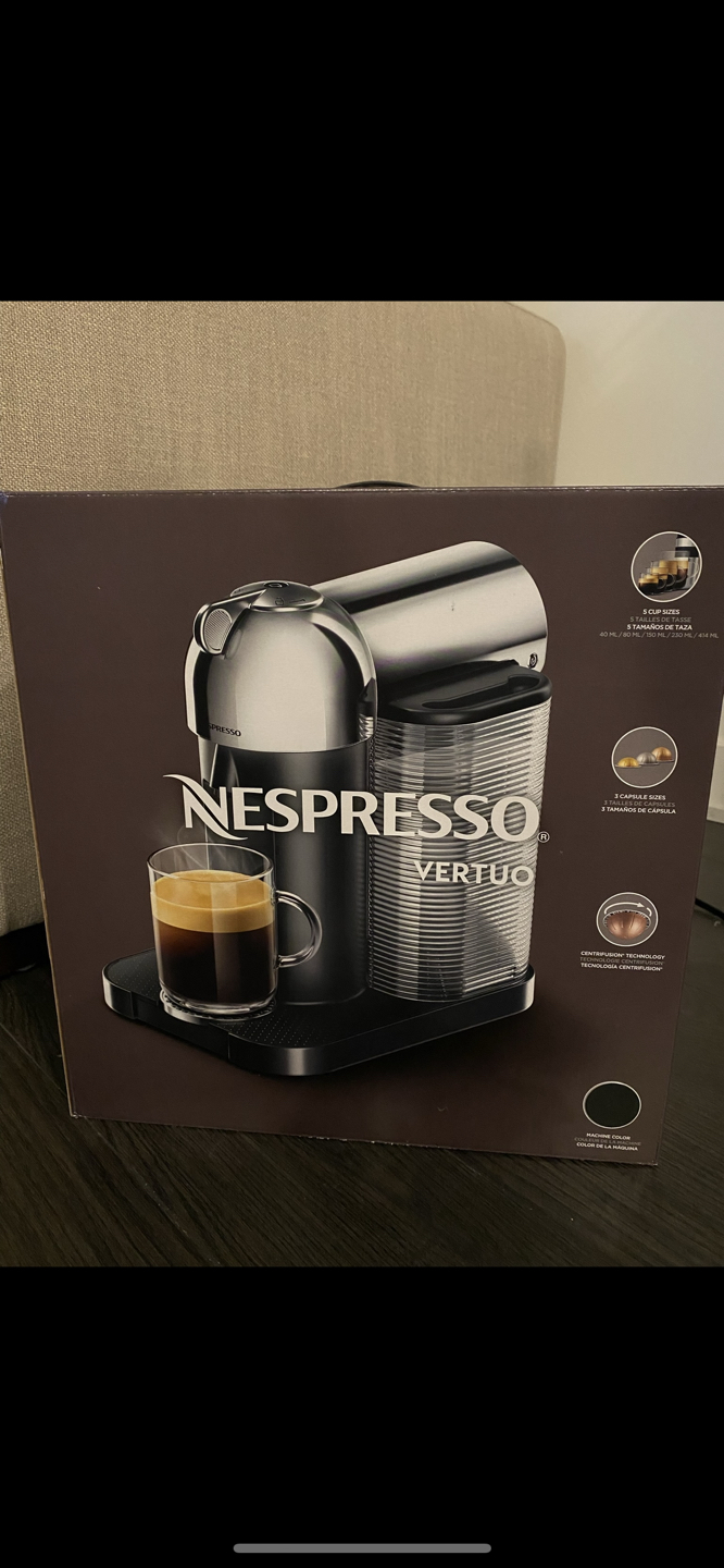Brand new Nespresso Vertuo Coffee and Espresso Machine in black thumbnail