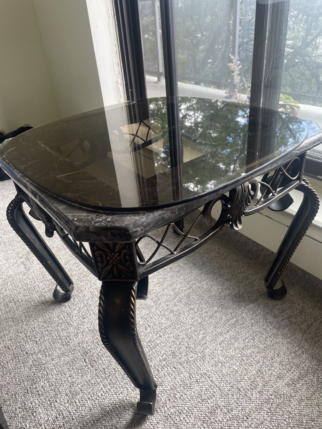 Glass side table