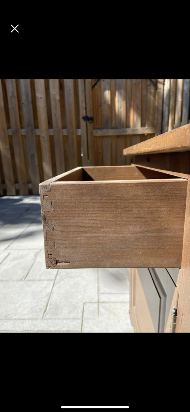 Antique Solid Wood Side Table - photo 4