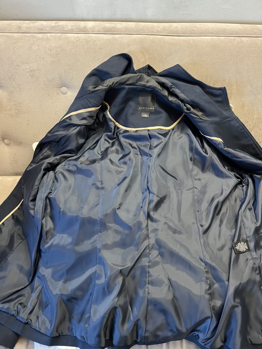 Windbreaker Hoodie Jacket, Faux Leather Shoulders. 16/LG image indicator(7)