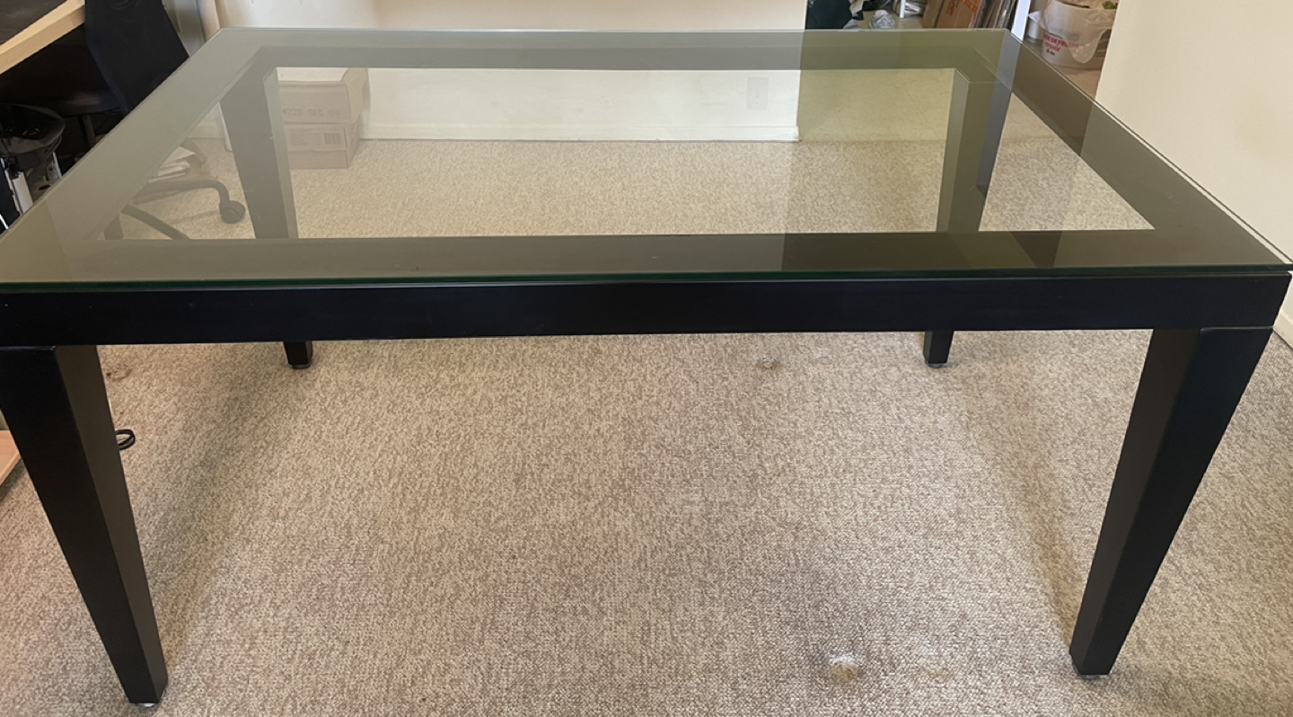 Glass dining table