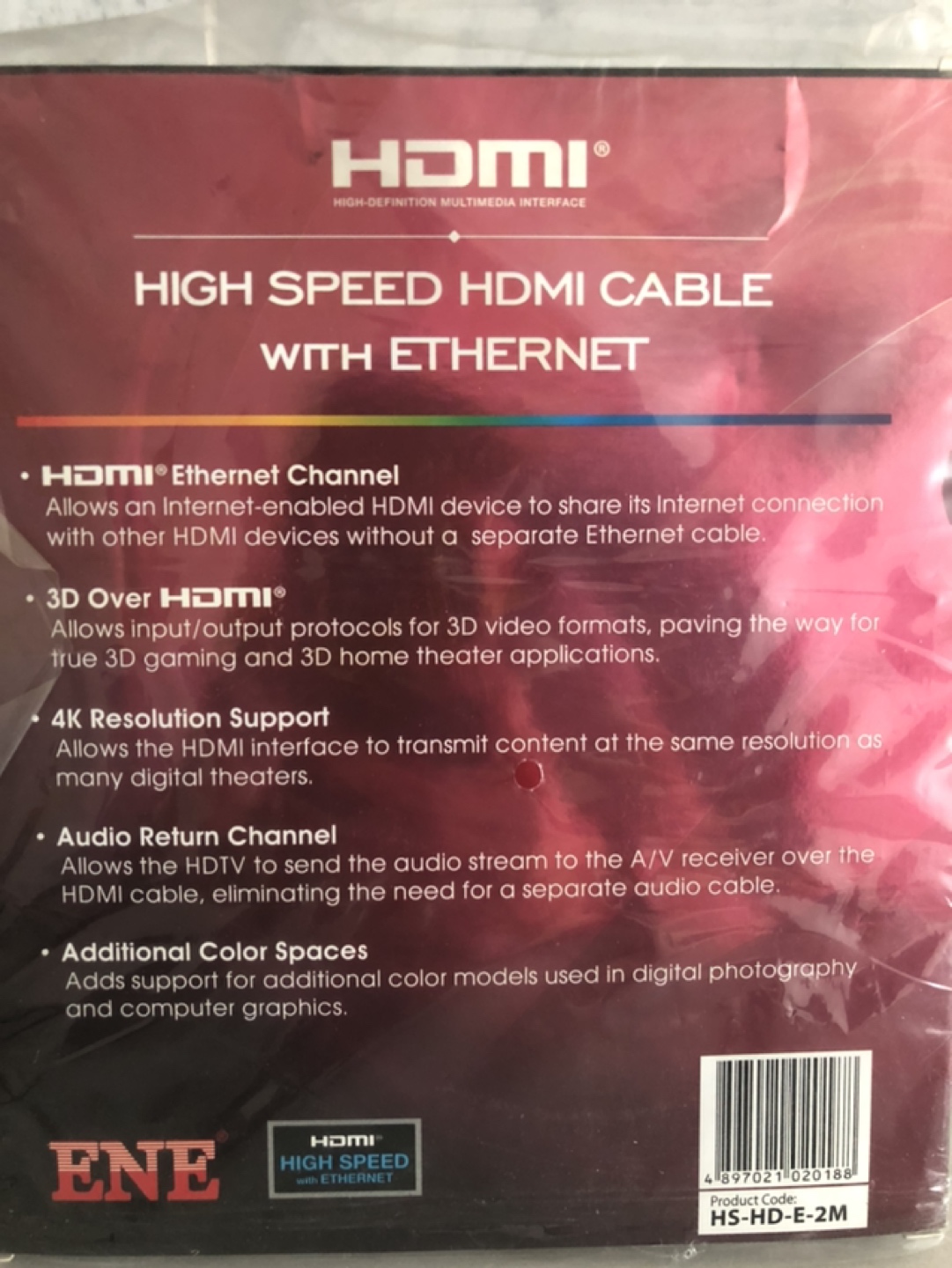 Brand New HDMI High Speed Cable with Ethernet - 4K supported - photo 2