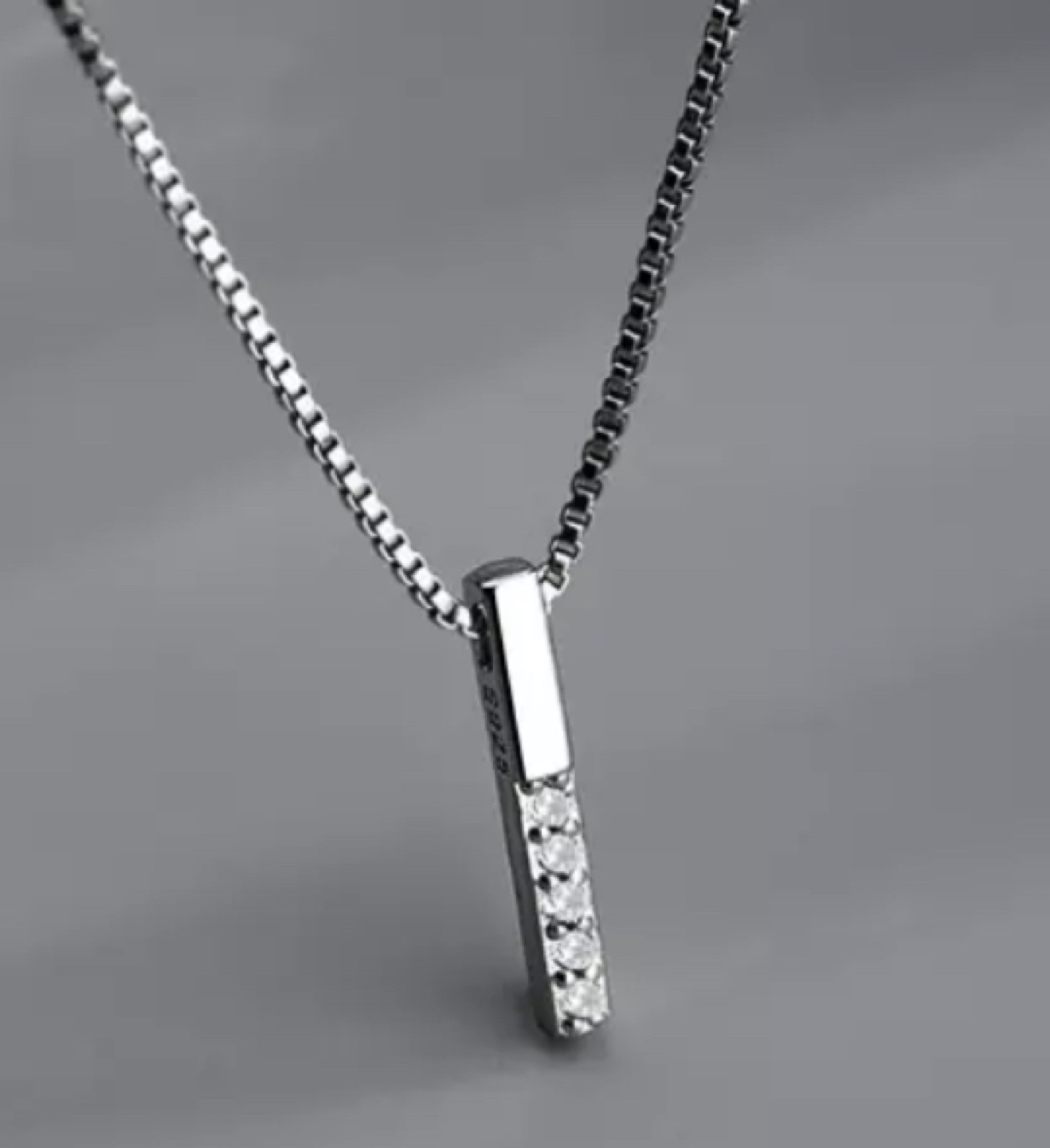 Silver necklace with stud - photo 3