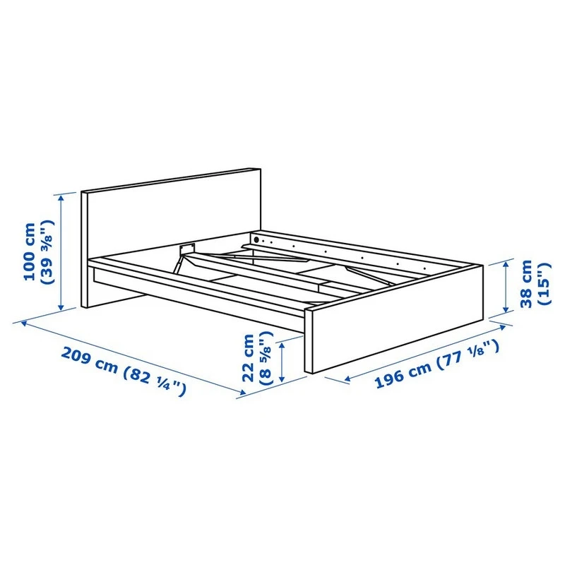 IKEA MALM Queen bed frame with 4 storage drawers image indicator(2)