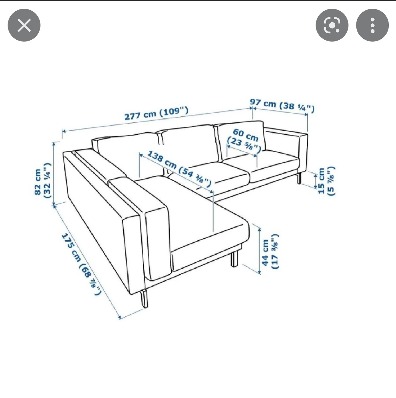 ikea nockeby couch with cushions - photo 2