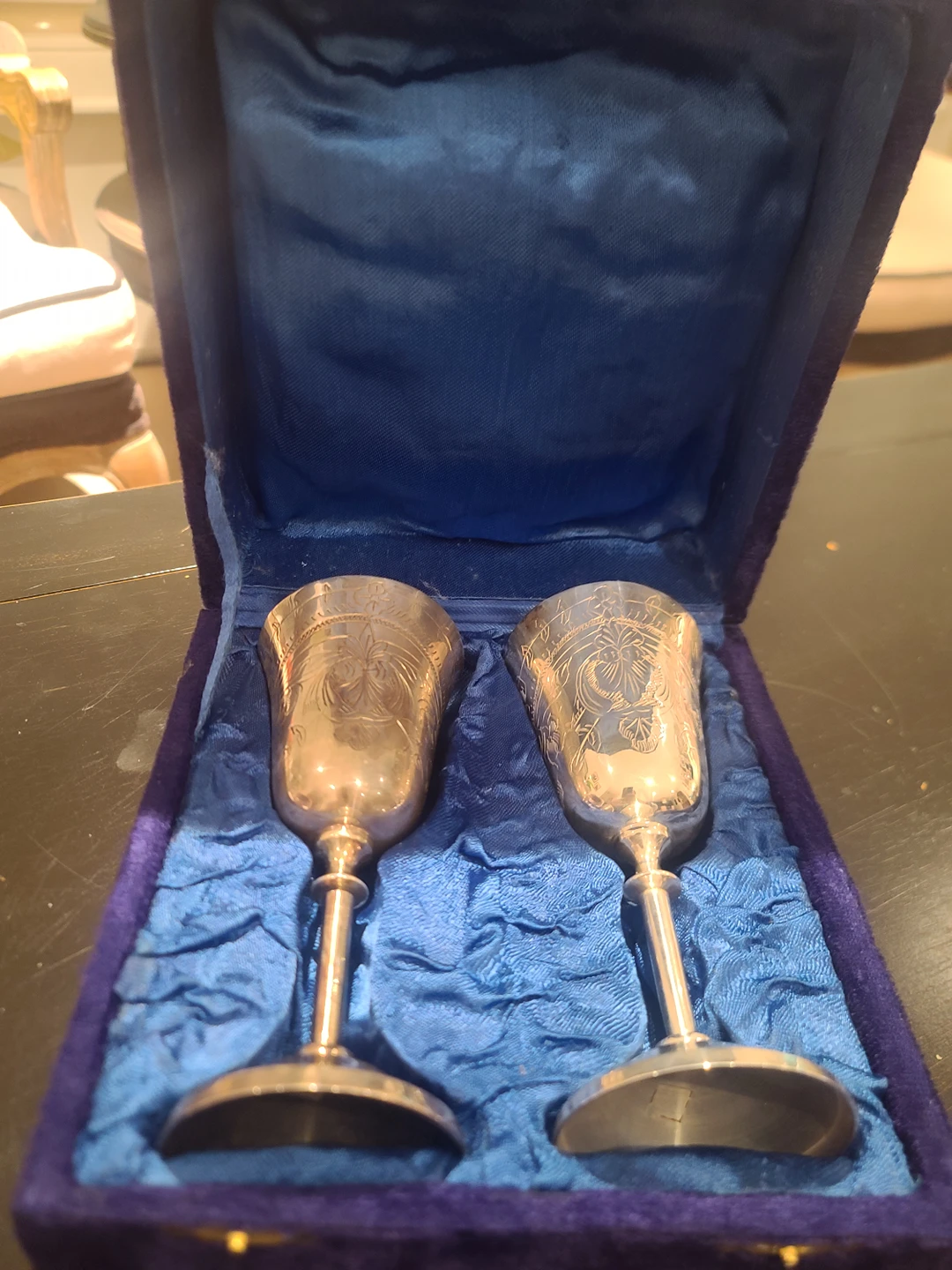 Vtg 70’s Silver Plated Stemmed Goblets - photo 2