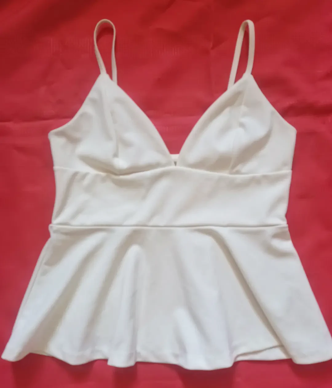 H&M White Peplum Top thumbnail