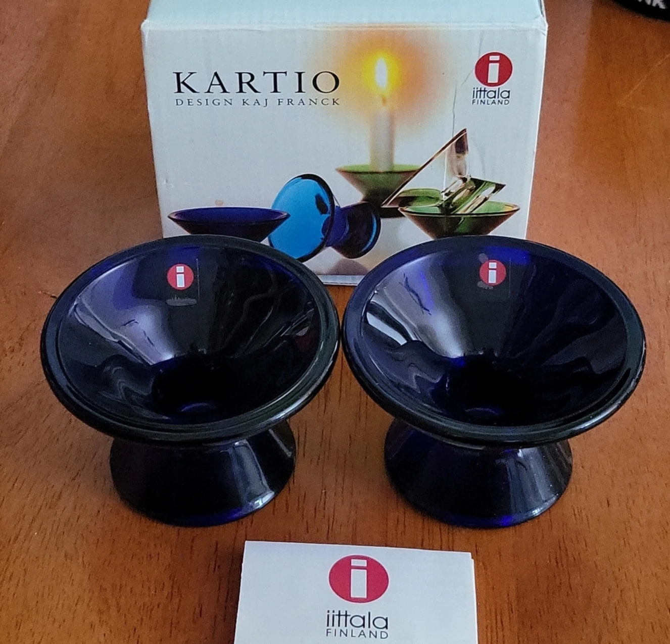 kartio candle holders in indigo thumbnail