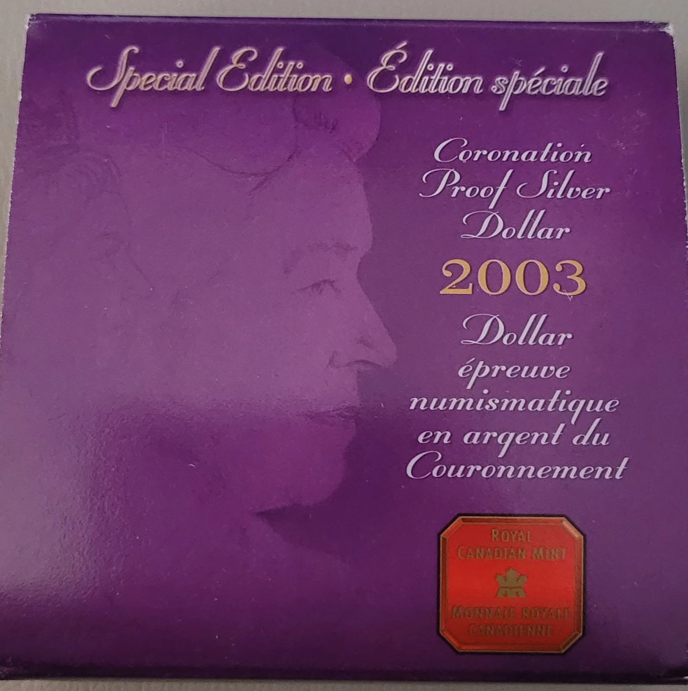 New 2003 $1 Uncrowned Queen Elizabeth II Proof Silver Dollar