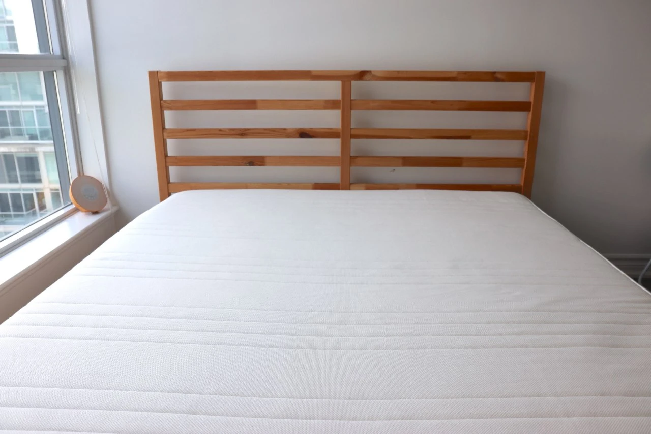 IKEA Tarva Queen bed frame + Matrand mattress + mattress cover - photo 5