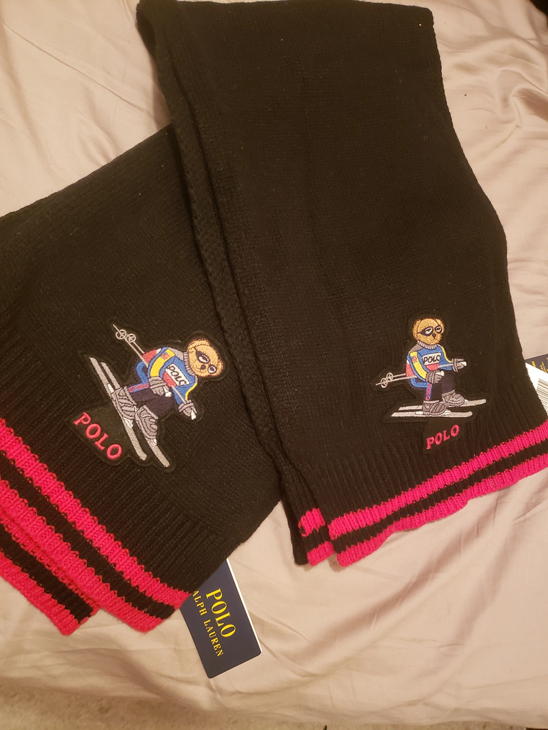 (Limited Edition) RL Polo Ski teddy Bear Winter Scarf image indicator(2)