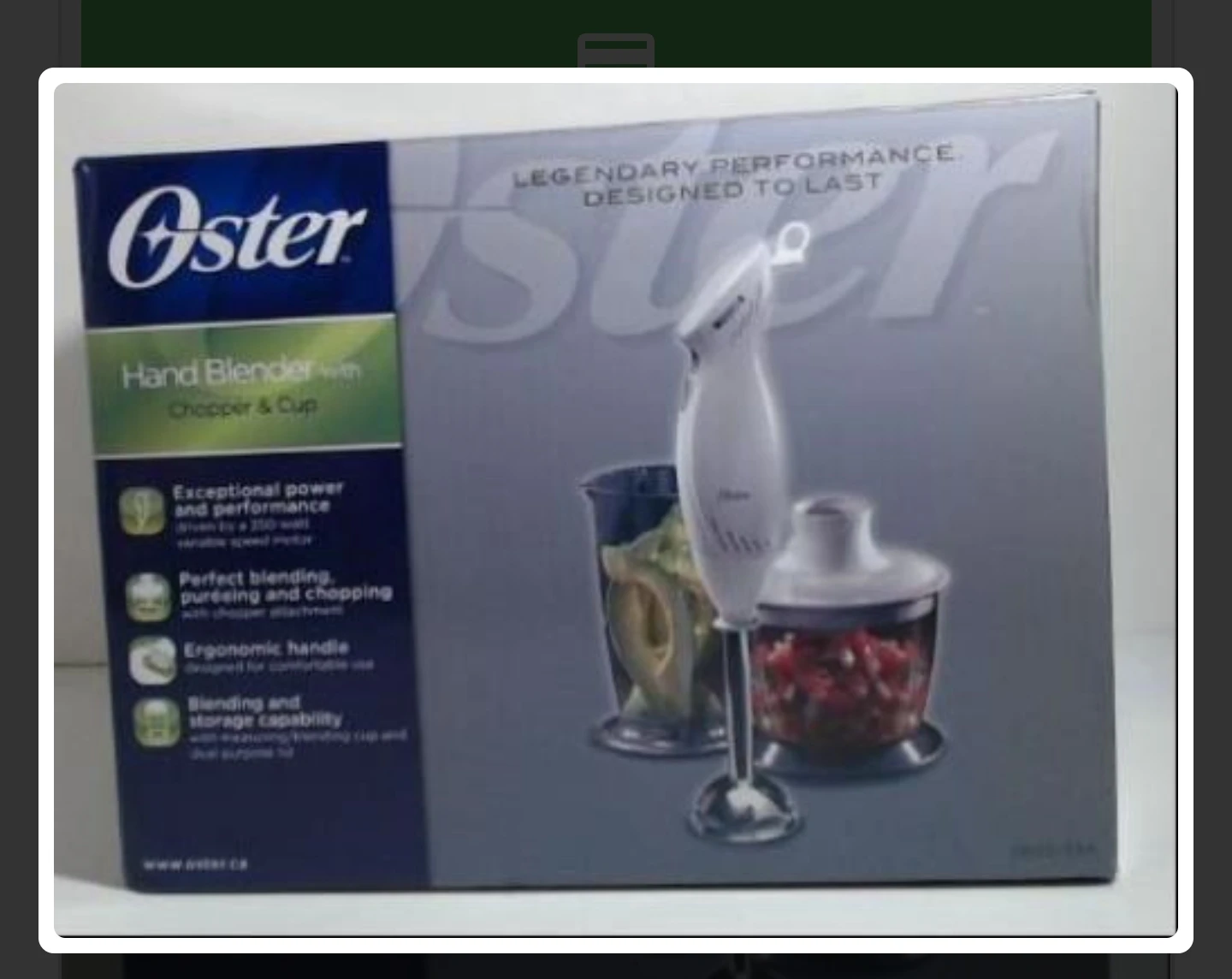 Oster 2605-33 Hand Blender with Cup and Chopper - photo 2