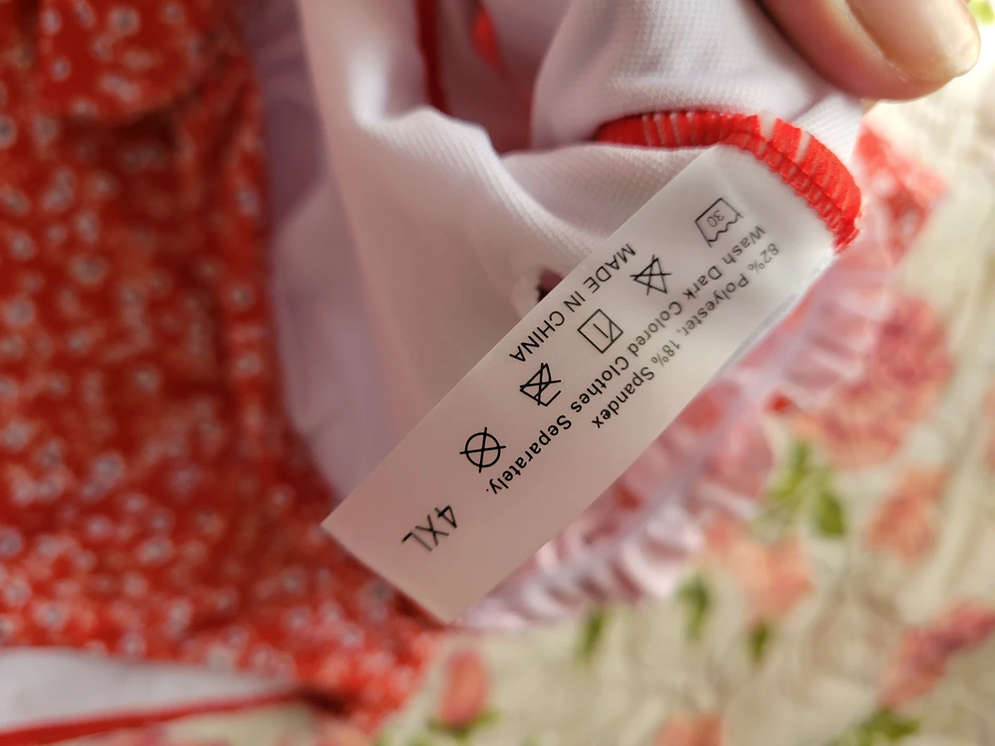 Shein Ditsy Floral Knot Front One Piece Swimsuit Plus Size 4XL image indicator(2)