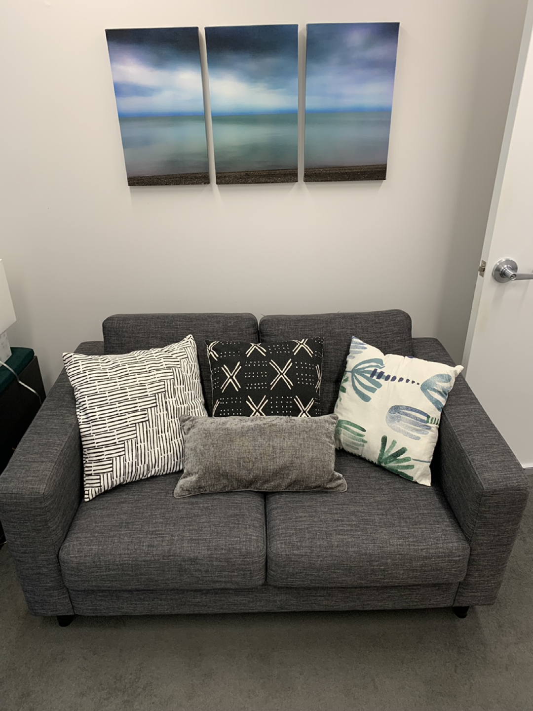 Beautiful EQ3 Couch + Free Pillows (from professional office) - photo 3