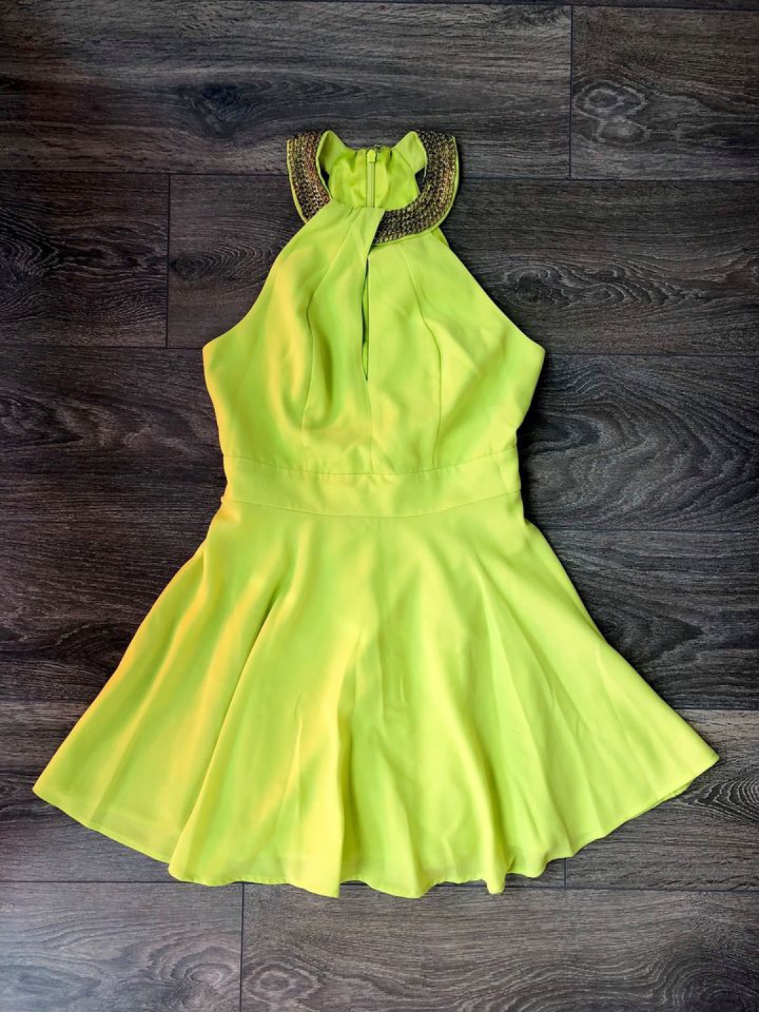 Marciano Coctail Skater Dress - Green Neon - Size 2 thumbnail