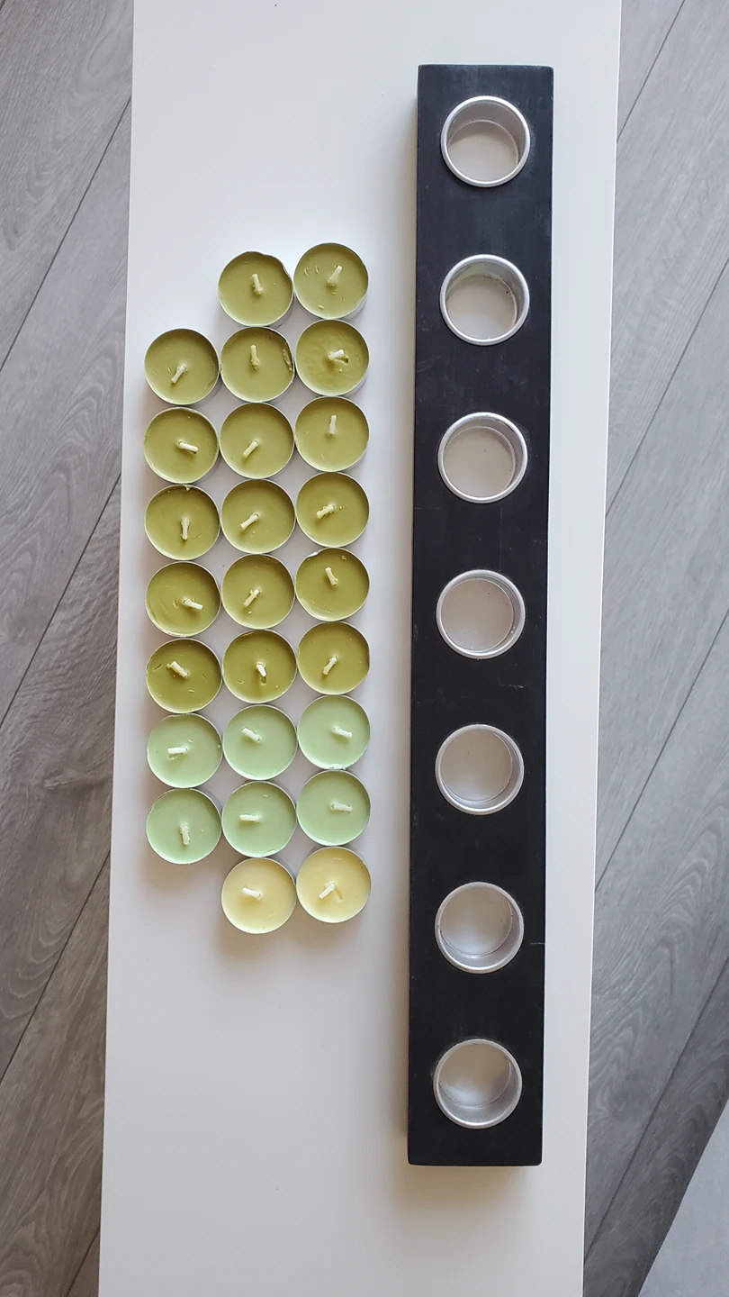 Decorative Tea Light Candle Holder + Assorted Candles