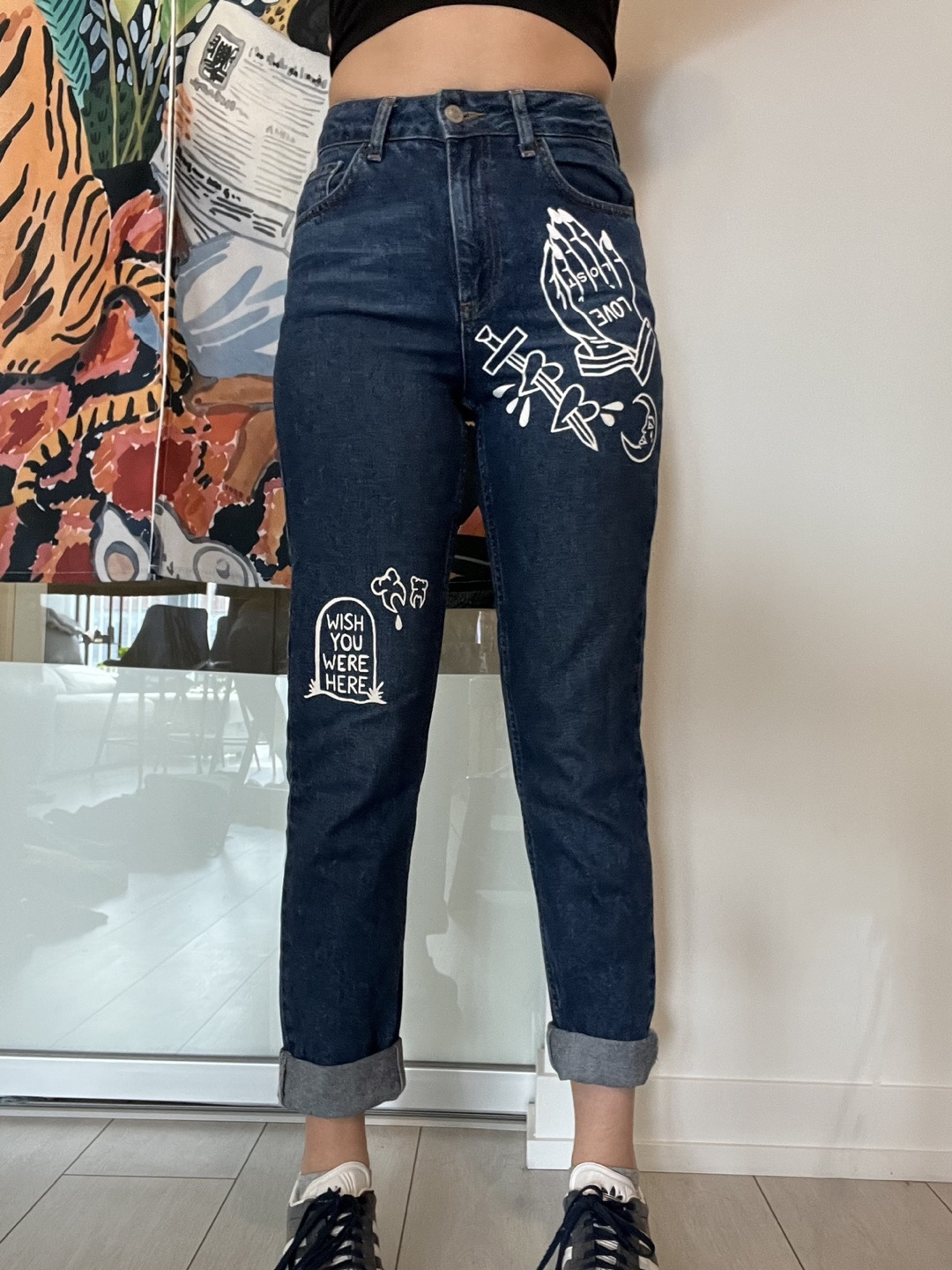Top Shop Hand Painted Mom Jeans (give me an offer) - photo 5