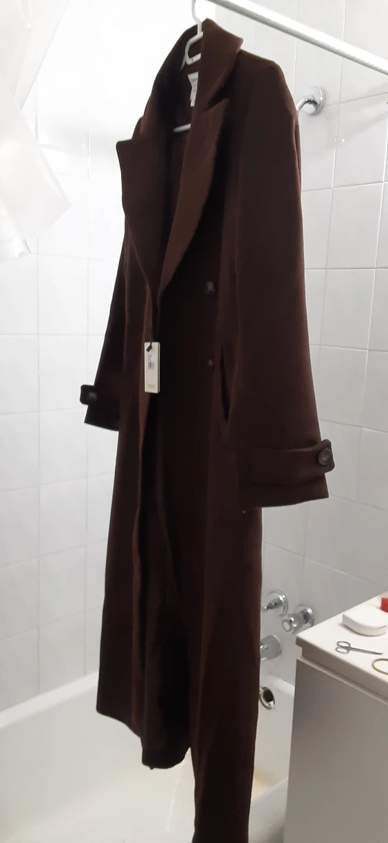 Noize Vegan Chocoate Maxi Wool Coat thumbnail