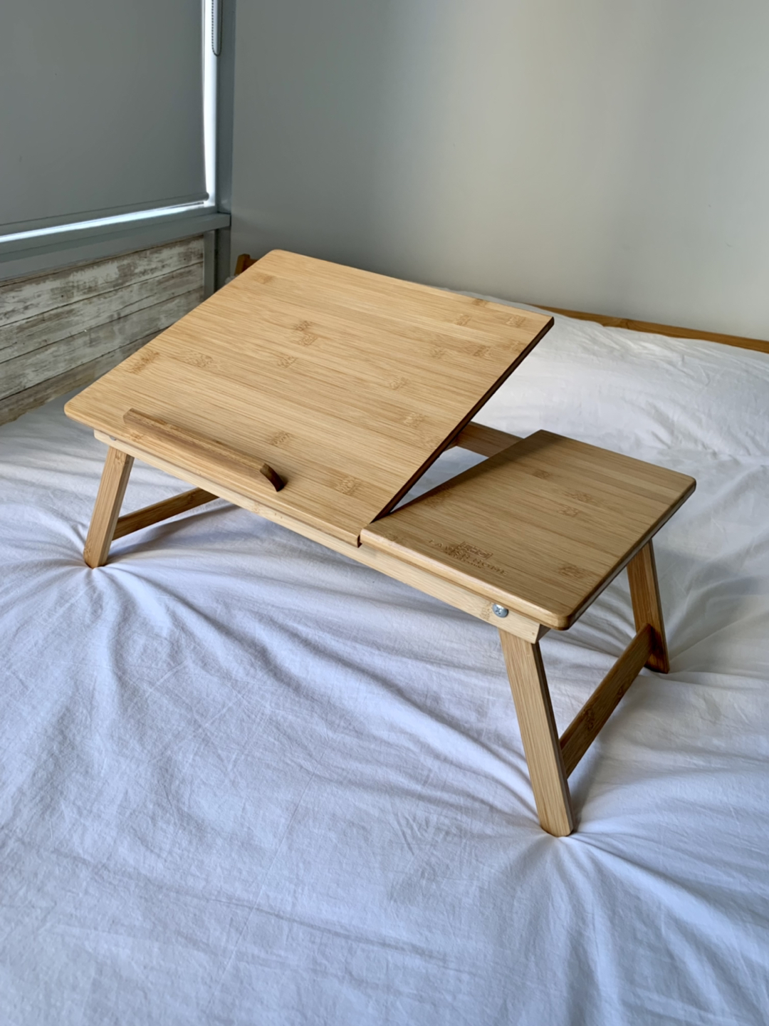 Bamboo bed breakfast and laptop table foldable thumbnail