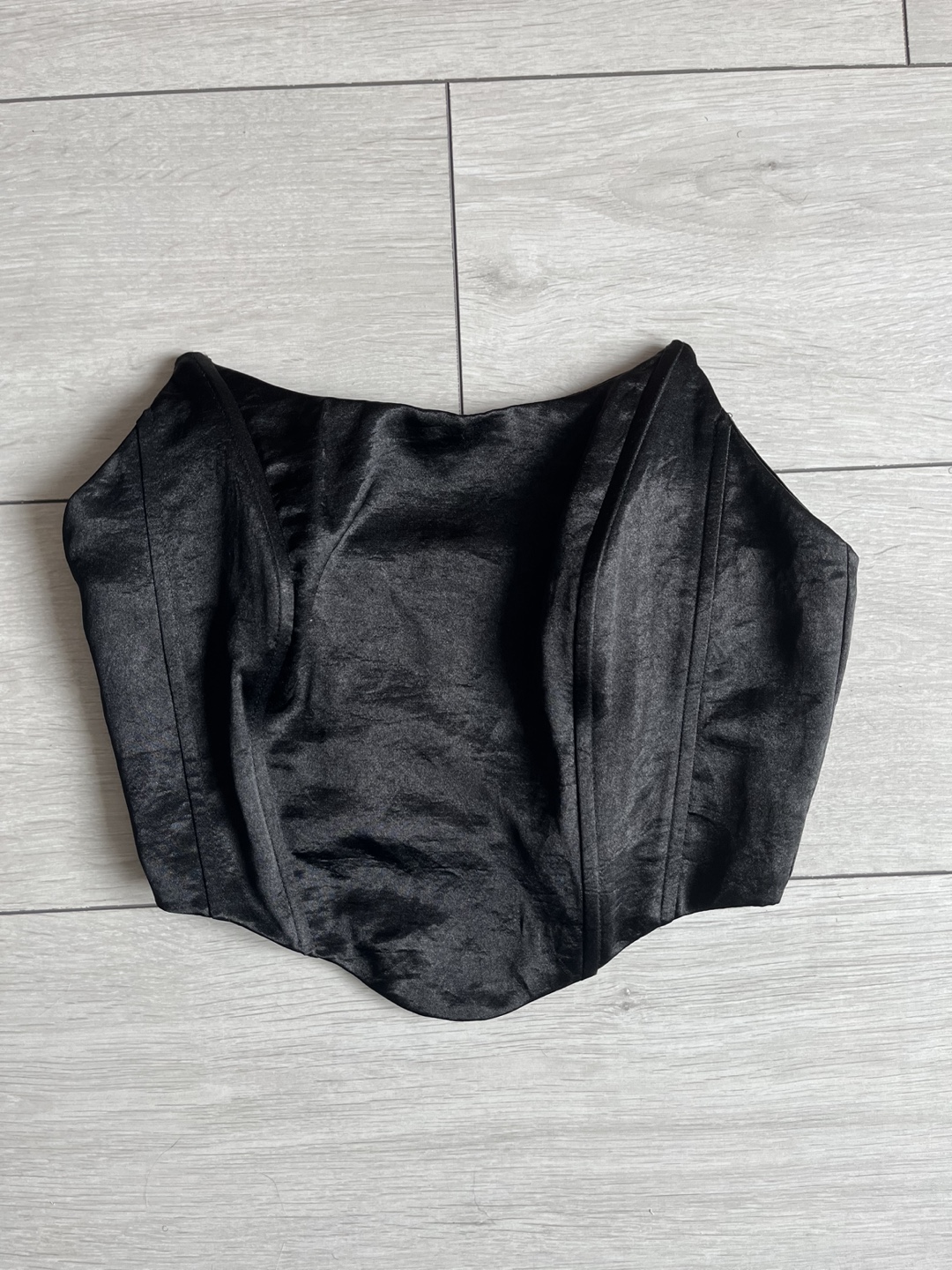 Black Satin Corset Top