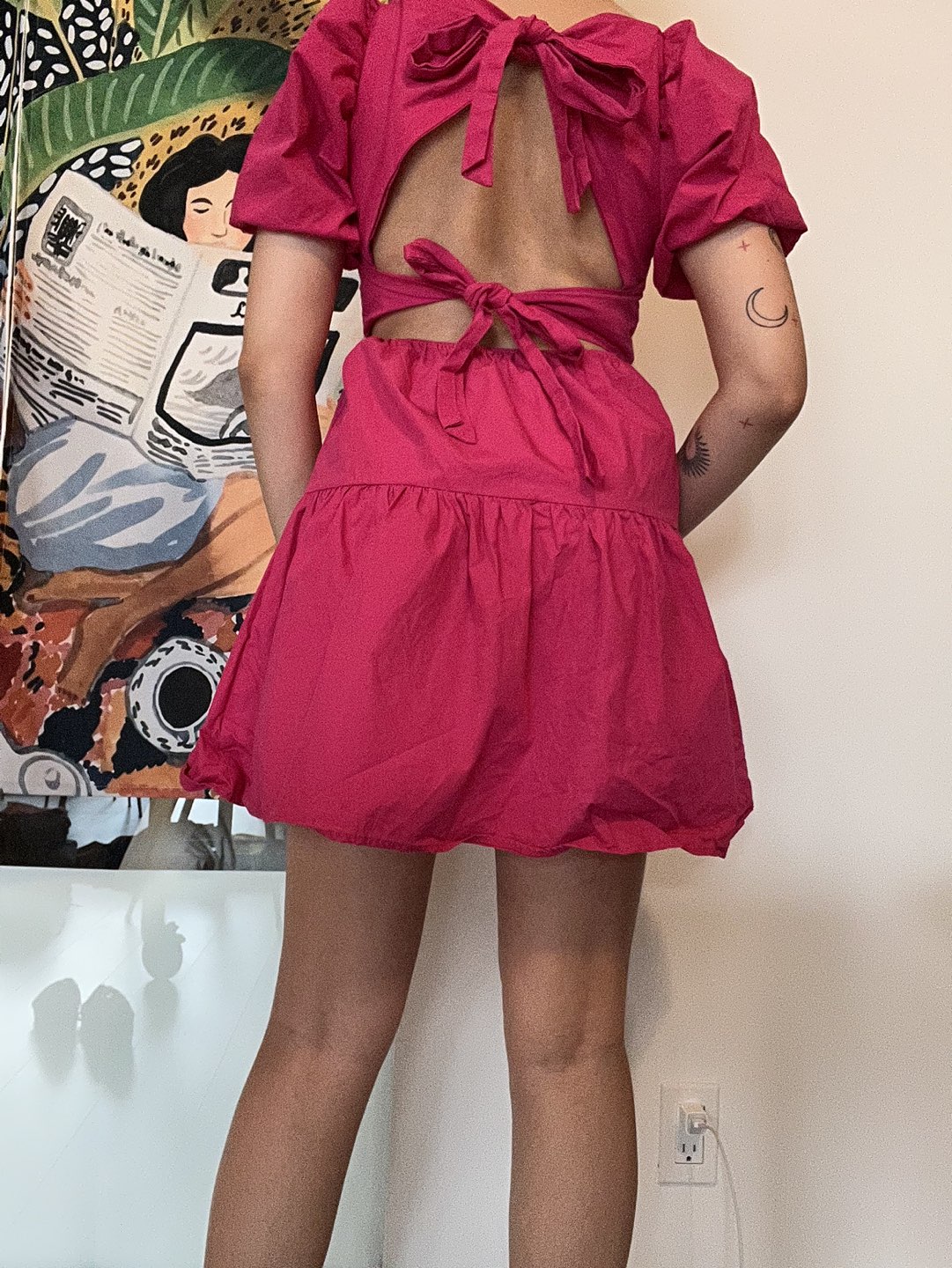 Pink Dress with Puff Sleeves - photo 4